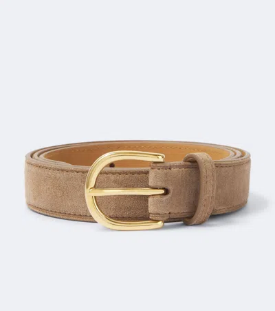 George Cleverley Suede Belt In Beige
