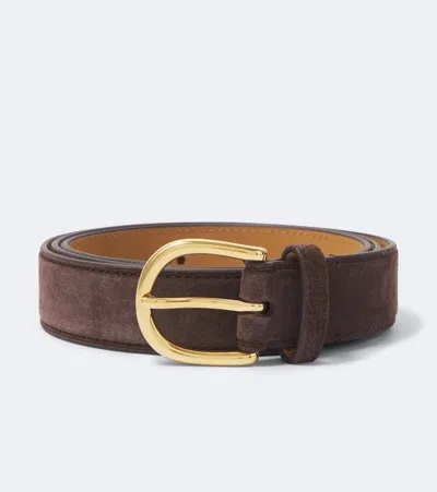 George Cleverley Suede Belt In Brown