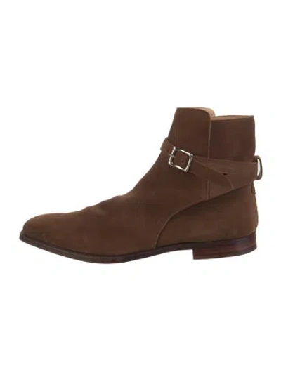 Pre-owned George Cleverley Suede Boots In Brown