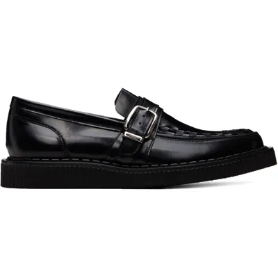 George Cox Black Hatton Monk Loafers In Animal Print