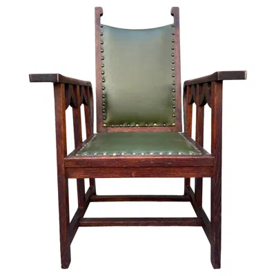 Pre-owned George Hunzinger Arts & Crafts Mission Oak Antique Craftsman Reclining Morris Chair In Brown
