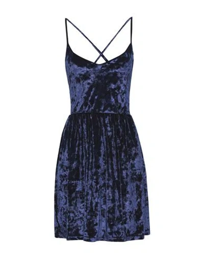 George J. Love Woman Mini Dress Blue Size L Polyester, Elastane