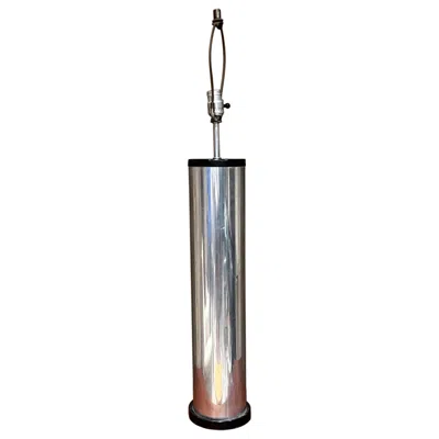 Pre-owned George Kovacs 1970s Chrome Cylinder Table Lamp Silver & Black Style