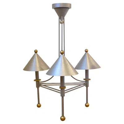 Pre-owned George Kovacs 1980s Memphis Robert Sonneman For  Conic 20” Chandelier In Transparent