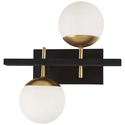 George Kovacs Alluria 15 1/4" High Black And Gold 2-light Wall Sconce