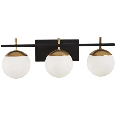 George Kovacs Alluria 24" Black And Gold 3-light Modern Bath Light