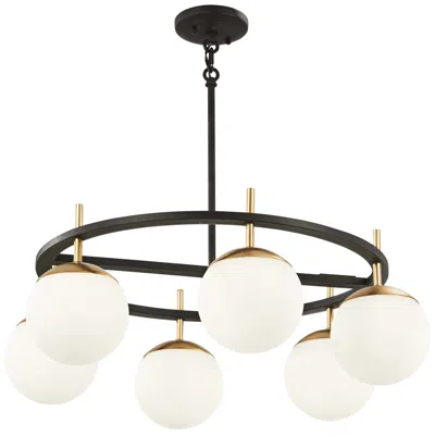 George Kovacs Alluria 27" Black And Gold 6-light Globe Ring Pendant