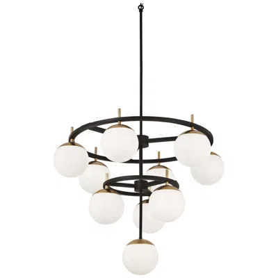 George Kovacs Alluria 30" Black And Gold 10-light Modern Chandelier