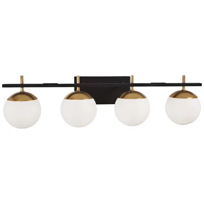 George Kovacs Alluria 33"w Black And Gold 4-light Bath Light