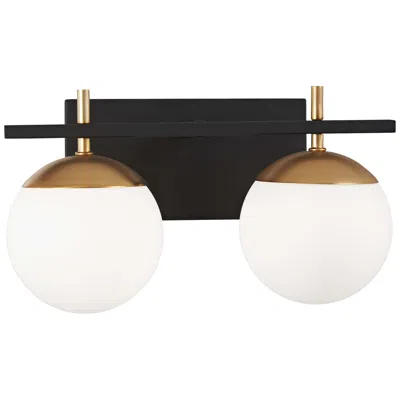 George Kovacs Alluria 8 1/2" High Black And Gold 2-light Wall Sconce