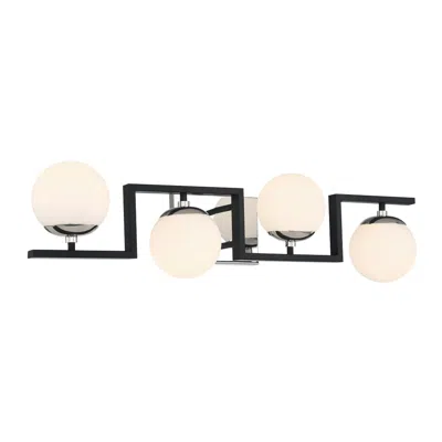 George Kovacs Alluria Ii 31"w Coal With Polished Nickel 4-light Bath Light