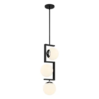 George Kovacs Alluria Ii 3-light Coal Black And Polished Nickel Pendant