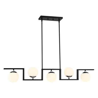 George Kovacs Alluria Ii 5-light Coal And Polished Nickel Island Chandelier