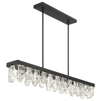 George Kovacs Artic Glacier Led Black Island Chandelier With Clear Crystals
