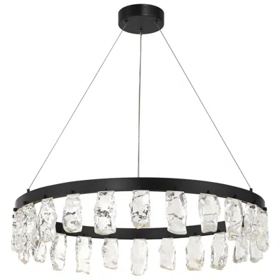 George Kovacs Artic Glacier Led Black Pendant With Clear Crystal Accents