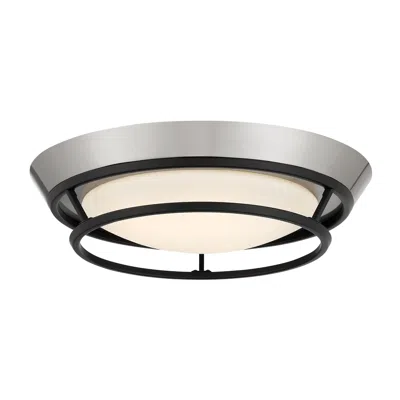 George Kovacs Beam Me Up Led 14-in Coal Black And Brush Nickel Flush Mount