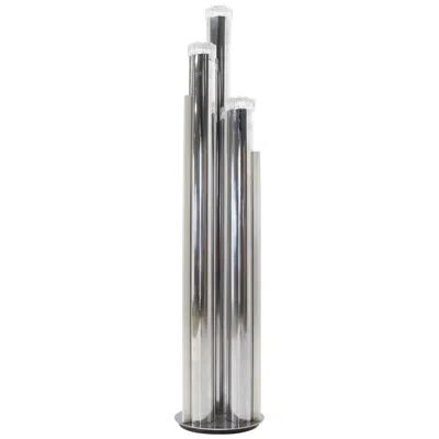 Pre-owned George Kovacs Chrome Triple Candle Shape Cylinder Base Glass Prisms Floor Lamp In Transparent