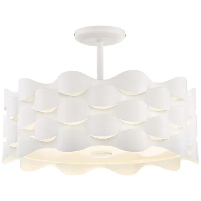 George Kovacs Coastal Current 18" Wide Sand White Led Ceiling Light