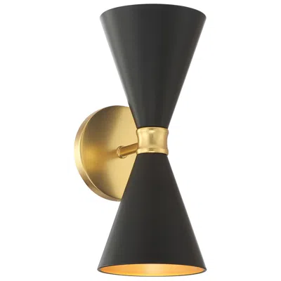 George Kovacs Conic 13" High Honey Gold And Coal 2-light Wall Sconce