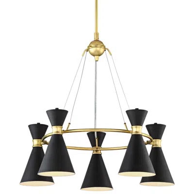 George Kovacs Conic 26" Wide Honey Gold And Black Modern Chandelier