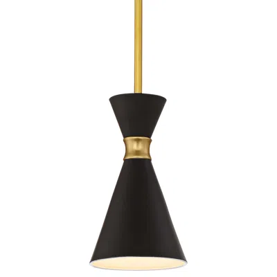 George Kovacs Conic 5 1/2" Honey Gold And Black Modern Mini Pendant
