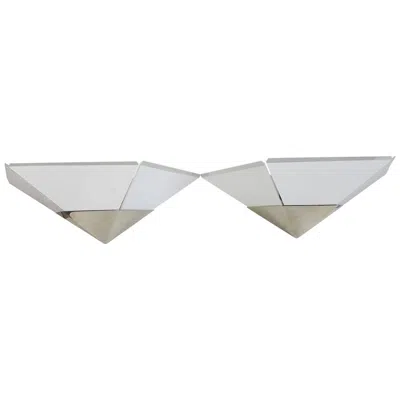Pre-owned George Kovacs Contemporary Art Deco Style Frosted Glass And Chrome Sconce,  In Transparent