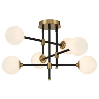 George Kovacs Cosmet 20"w Coal And Aged Brass Ceiling Light