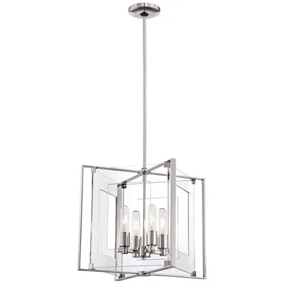George Kovacs Crystal Clear 14 3/4"w Polished Nickel 4-light Pendant