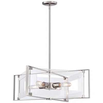 George Kovacs Crystal Clear 19 3/4"w Polished Nickel 4-light Pendant