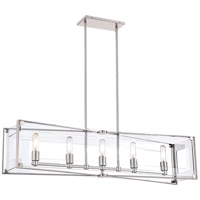 George Kovacs Crystal Clear 43 1/4"w Nickel Kitchen Island Light Pendant