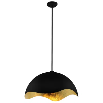 George Kovacs Eclos 1-light 15.75-inch Sand Black With Gold Leaf Pendant