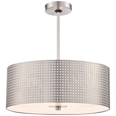 George Kovacs Grid 18"w Brushed Nickel 3-light Pendant