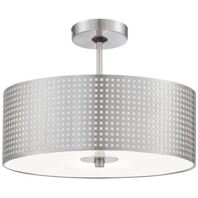 George Kovacs Grid 3-light Brushed Nickel Semi Flush