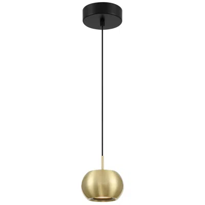 George Kovacs Halo Led Coal And Brushed Gold Mini-pendant