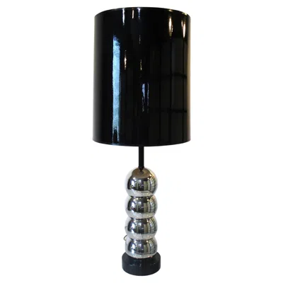 Pre-owned George Kovacs Kovacs Chrome Stacked Ball Table Lamp In Black