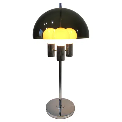 Pre-owned George Kovacs Kovacs Styled Domed Chrome Space Age Mushroom Table Lamp In Black