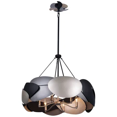 George Kovacs Metalo Misto 28"w Coal Atlas Midnight Sliver 6-light Pendant