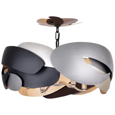George Kovacs Metalo Misto 4-light Black Semi Flush Mount With Metal Shade