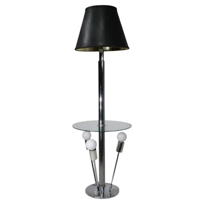 Pre-owned George Kovacs Mod Space Age Chrome And Glass Sputnik Combo Floor Lamp Table C 1970's In Black