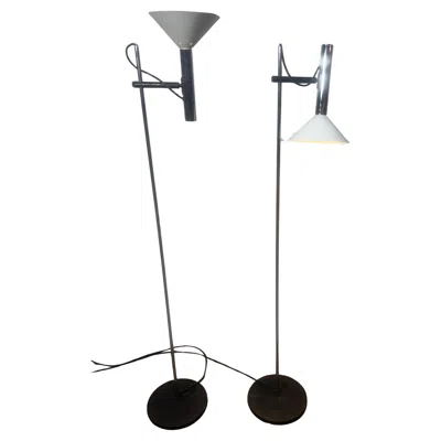 Pre-owned George Kovacs Pair Robert Sonneman For  Articulating Floor Lamps, Modeernist In Black