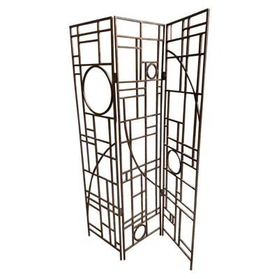 Pre-owned George Kovacs Post Modern Copper Tone Geometric Folding Room Divider By Robert Sonneman In Black