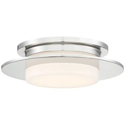 George Kovacs Press 14"w Polished Nickel Led Ceiling Light