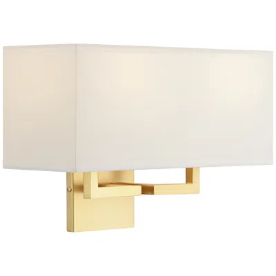 George Kovacs Rectangle 11" High Fabric Shade Modern Gold Wall Sconce