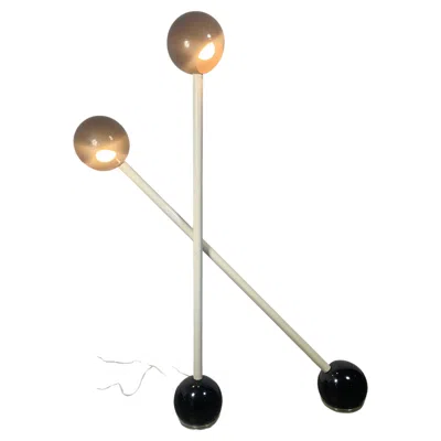 Pre-owned George Kovacs Seldom Seen Pr. Barbell Floor Lamps By Designer John Mascheroni For Kovacs In Sand