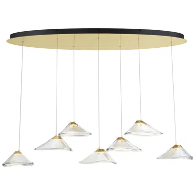 George Kovacs Sneer 55.3" Modern 7-light Led Coal And Sun Gold Pendant