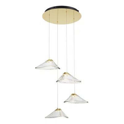 George Kovacs Sneer23 1/2"w Gold Led Multi-light Pendant