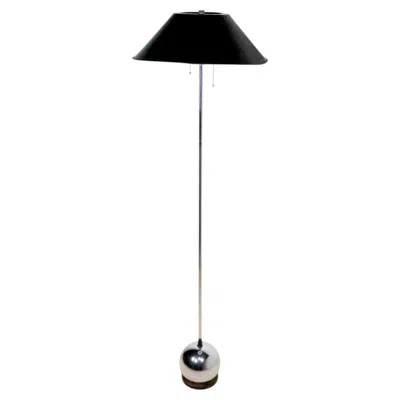 Pre-owned George Kovacs Space Age Chrome And Black Floor Lamp Att. To  C. 1960/70's