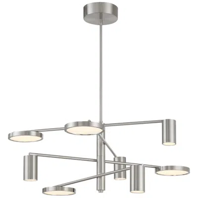 George Kovacs Swivel 36" Wide Brushed Nickel 8-light Led Chandelier
