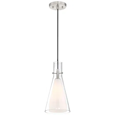 George Kovacs Taper 7" Wide Clear And White Glass Modern Mini Pendant