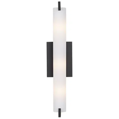 George Kovacs Tube 3-light Dark Restoration Bronze Bath In Black